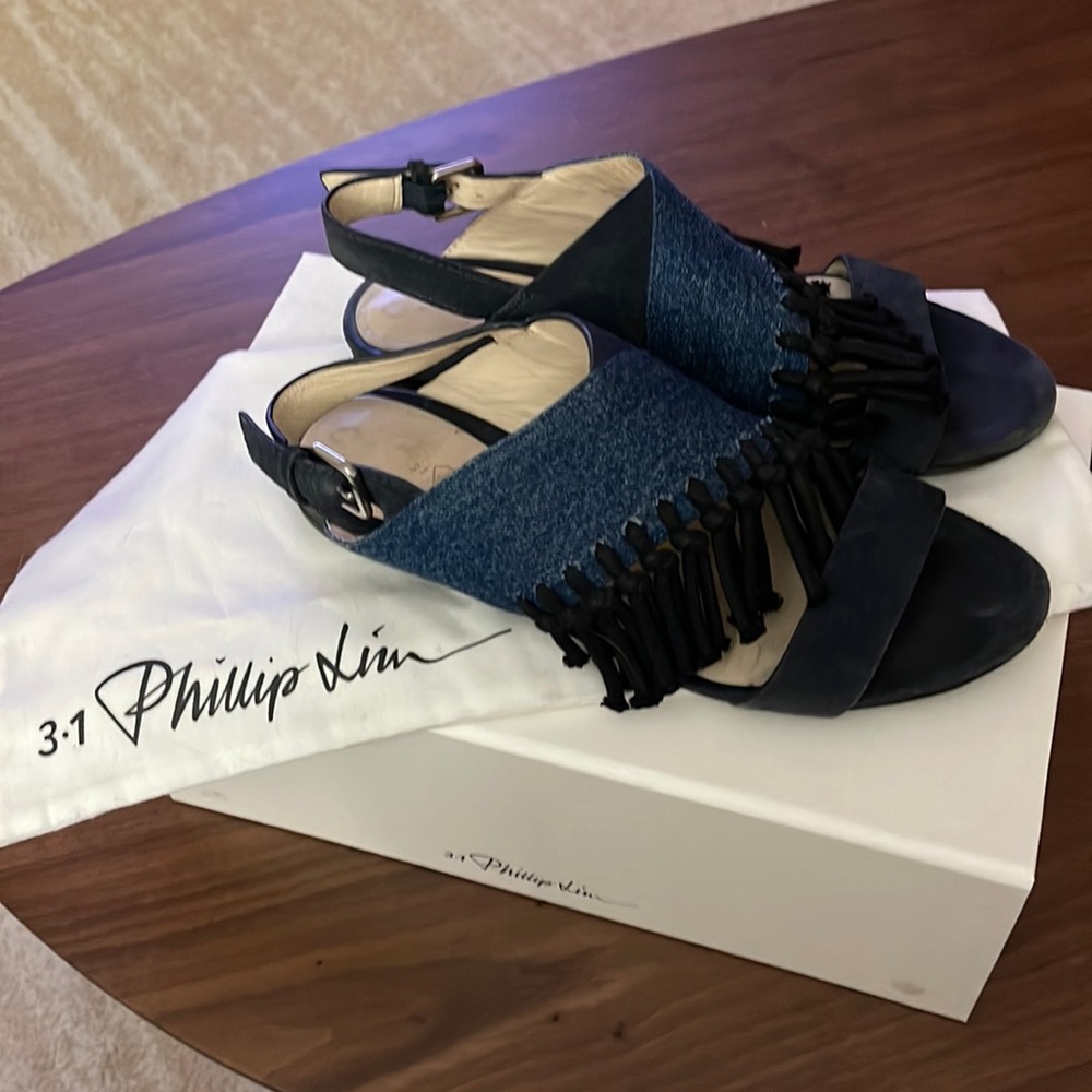 3.1 Phillip Lim Martina Open Flat W/ Fringe